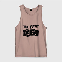 Майка мужская хлопок The best of 1969, цвет: пыльно-розовый