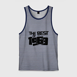 Майка мужская хлопок The best of 1969, цвет: синяя тельняшка