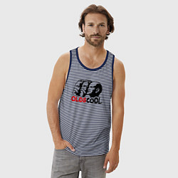 Майка мужская хлопок Oldscool USSR, цвет: синяя тельняшка — фото 2