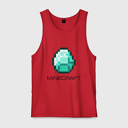 Майка мужская хлопок Minecraft Diamond, цвет: красный