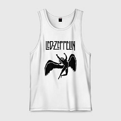 Майка мужская хлопок Led Zeppelin Swan, цвет: белый