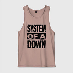 Майка мужская хлопок System Of A Down, цвет: пыльно-розовый