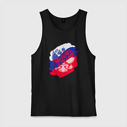 Майка мужская хлопок Россия, цвет: черный