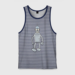 Майка мужская хлопок Iron Bender, цвет: синяя тельняшка