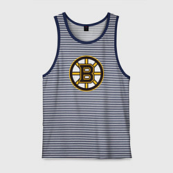 Майка мужская хлопок Boston Bruins, цвет: синяя тельняшка