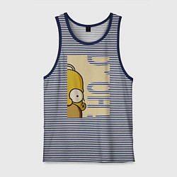 Майка мужская хлопок Homer Doh!, цвет: синяя тельняшка