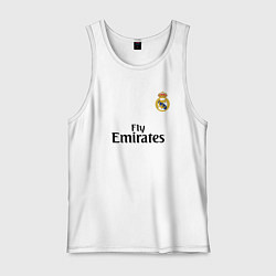 Майка мужская хлопок Real Madrid: Fly Emirates, цвет: белый