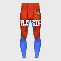 Тайтсы мужские Russia Red & Blue, цвет: 3D-принт