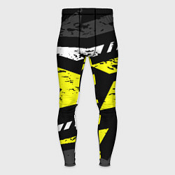 Мужские тайтсы Black yellow abstract sport style