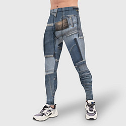 Тайтсы мужские Jeans life, цвет: 3D-принт — фото 2