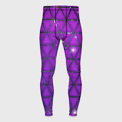 Тайтсы мужские Фиолетовые треугольники, цвет: 3D-принт