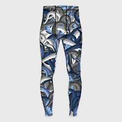 Тайтсы мужские Синий камуфляж с щупальцами, цвет: 3D-принт