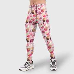 Тайтсы мужские Пирожные, цвет: 3D-принт — фото 2