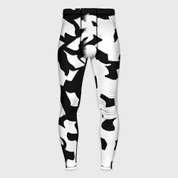 Тайтсы мужские Черно-белый камуфляж, цвет: 3D-принт