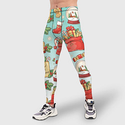 Тайтсы мужские Рождественский узорный принт, цвет: 3D-принт — фото 2