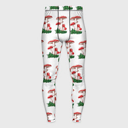 Тайтсы мужские Мухоморчики красные красивые, цвет: 3D-принт