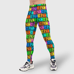 Тайтсы мужские Разноцветные Доллары, цвет: 3D-принт — фото 2