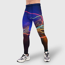 Тайтсы мужские Neon vanguard pattern Lightning Fashion 2023, цвет: 3D-принт — фото 2