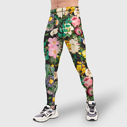 Тайтсы мужские Паттерн из летних цветов Summer Flowers Pattern, цвет: 3D-принт — фото 2