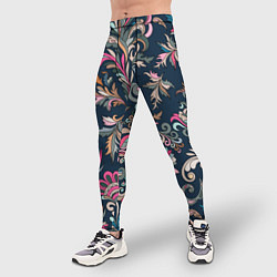Тайтсы мужские Холодная хохлома, цвет: 3D-принт — фото 2