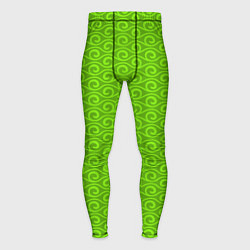 Тайтсы мужские Зеленые волнистые узоры, цвет: 3D-принт