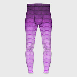 Тайтсы мужские Фиолетово-розовый геометрический узор Градиент, цвет: 3D-принт