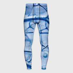 Тайтсы мужские Абстрактная синяя ледяная броня, цвет: 3D-принт