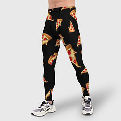 Тайтсы мужские Куски пиццы на черном фоне, цвет: 3D-принт — фото 2