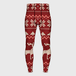 Тайтсы мужские Узоры новогодние : Олени, цвет: 3D-принт
