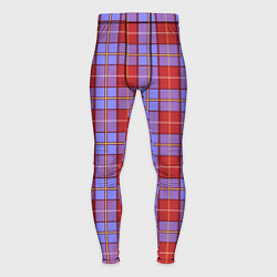 Тайтсы мужские Ткань Шотландка красно-синяя, цвет: 3D-принт