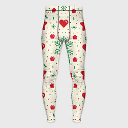 Тайтсы мужские Love new year, цвет: 3D-принт