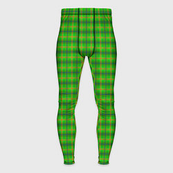 Тайтсы мужские Шотландка зеленая крупная, цвет: 3D-принт