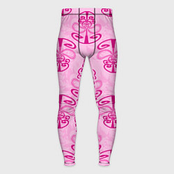 Тайтсы мужские Розовый орнамент, цвет: 3D-принт