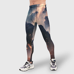 Тайтсы мужские Свет галактики над местностью, цвет: 3D-принт — фото 2