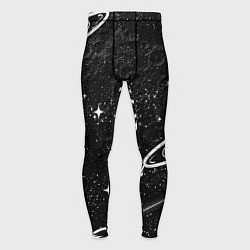 Тайтсы мужские Черно-белый Сатурн, цвет: 3D-принт