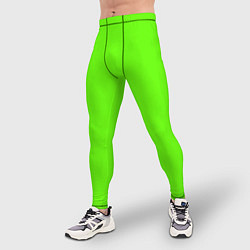 Тайтсы мужские Кислотный зеленый, цвет: 3D-принт — фото 2