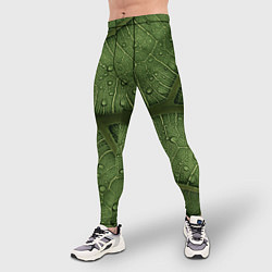 Тайтсы мужские Текстура зелёной листы, цвет: 3D-принт — фото 2