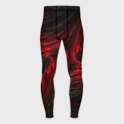 Тайтсы мужские Red vortex pattern, цвет: 3D-принт