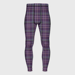 Тайтсы мужские Джентльмены Шотландка темно-фиолетовая, цвет: 3D-принт