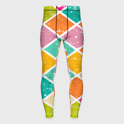 Тайтсы мужские Весёлые ромбики, цвет: 3D-принт