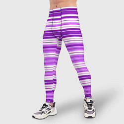 Тайтсы мужские Фиолетовые полосы, цвет: 3D-принт — фото 2