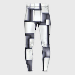 Тайтсы мужские Объемные белые плиты, цвет: 3D-принт