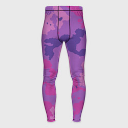 Тайтсы мужские Фиолетовый камуфляж, цвет: 3D-принт