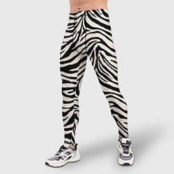 Тайтсы мужские Полосатая шкура зебры, белого тигра, цвет: 3D-принт — фото 2
