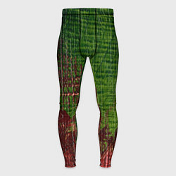 Тайтсы мужские Зелёная и бордовая текстура, цвет: 3D-принт