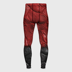 Тайтсы мужские Черная красная текстура, цвет: 3D-принт