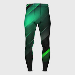 Мужские тайтсы Black green abstract