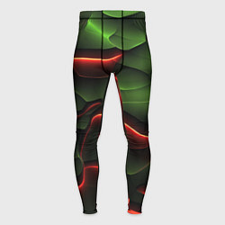 Тайтсы мужские Объемные красно зеленые плиты, цвет: 3D-принт
