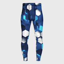 Мужские тайтсы Cyber hexagon Blue