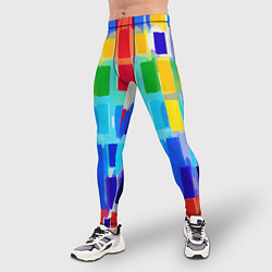 Тайтсы мужские Colorful strips - pop art - vogue, цвет: 3D-принт — фото 2
